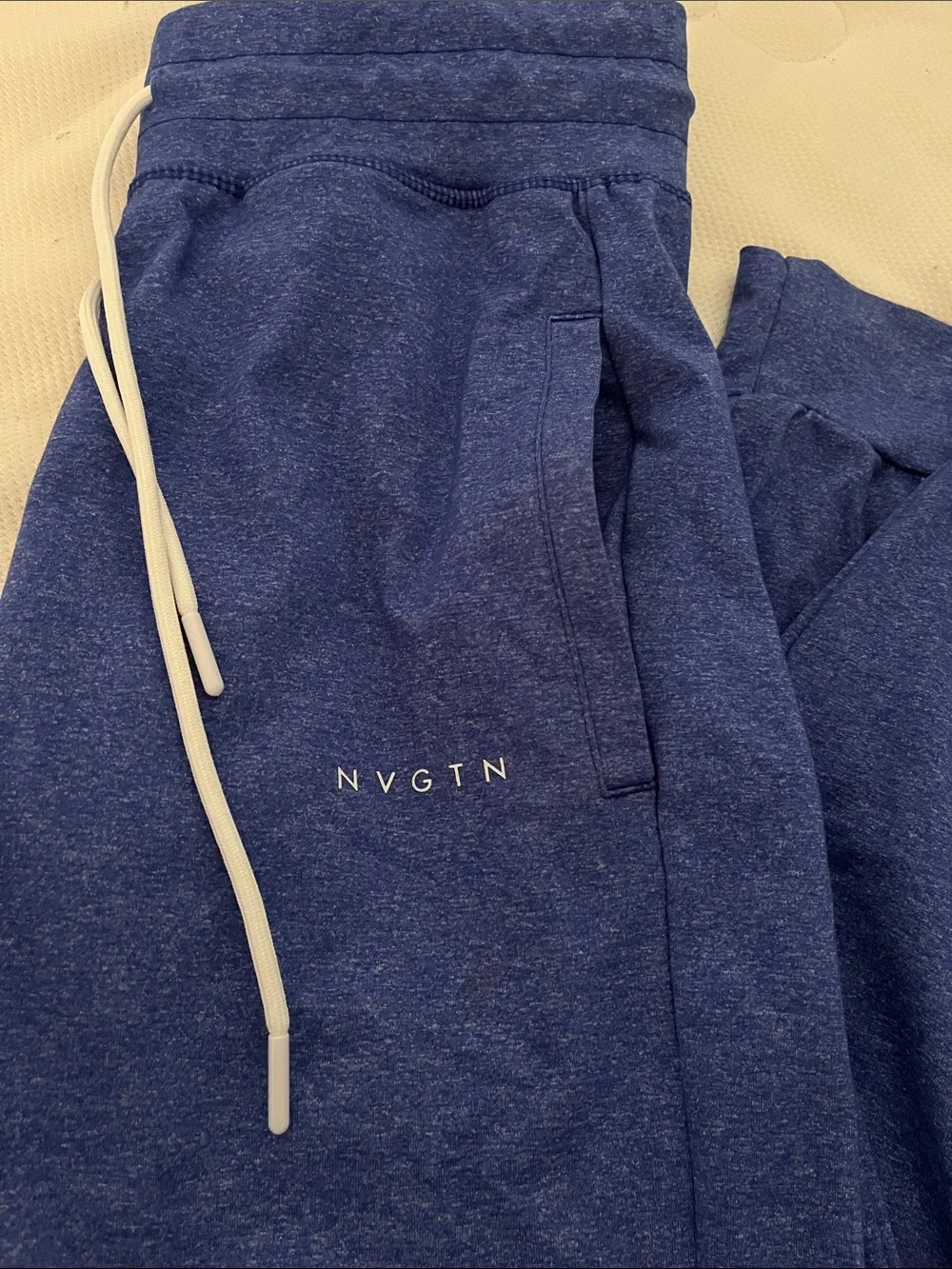 NVGTN Deep Blue Athletic Joggers with White Drawstring - Picture 2 of 3